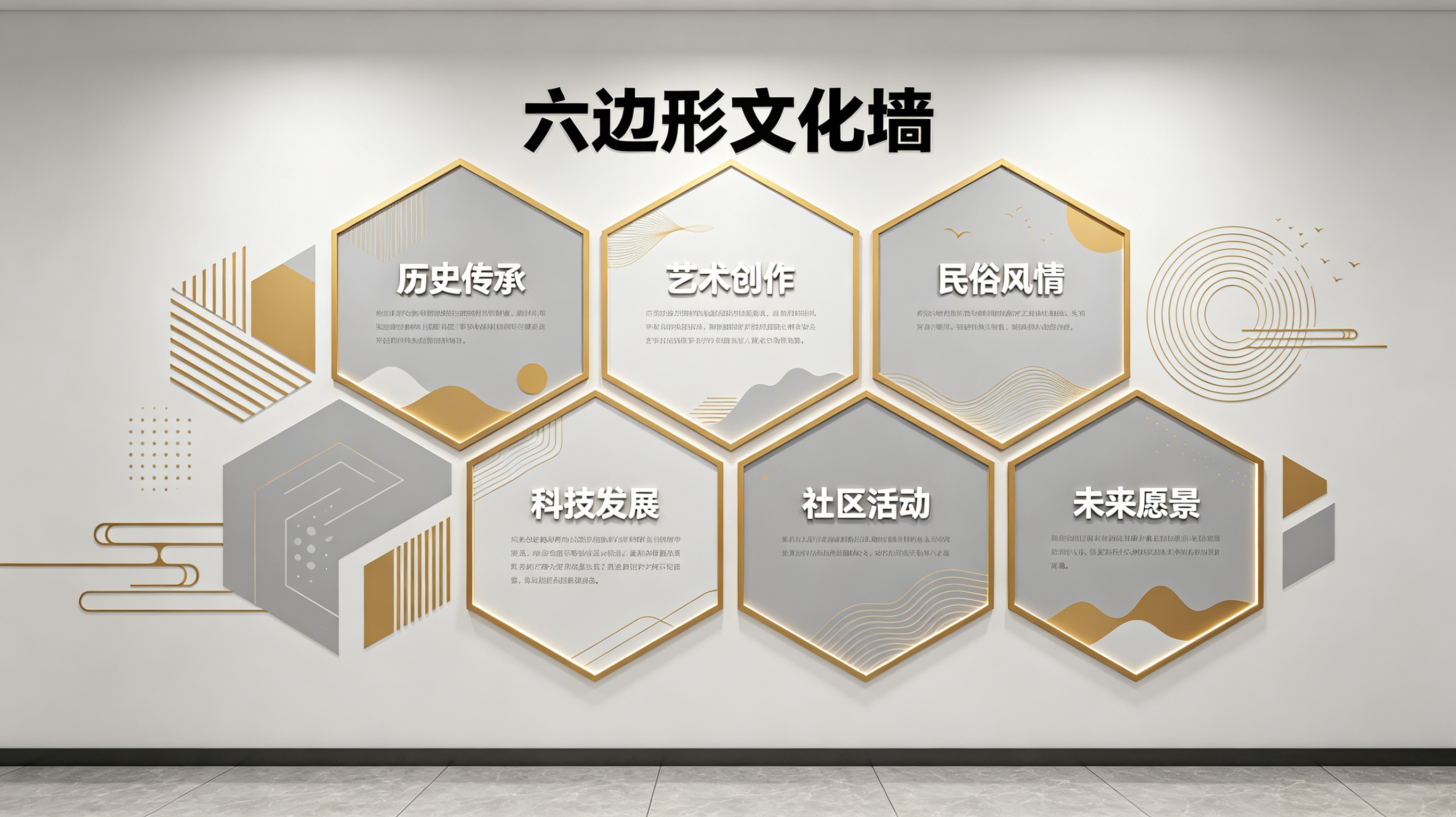 永春企业文化墙 | 六边形信息美学